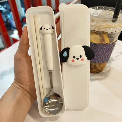3 ks Kawaii Kreslený riad Paličky Lyžica Vidlička Kreslený roztomilý príbor Súprava príborov z nehrdzavejúcej ocele Detský riad