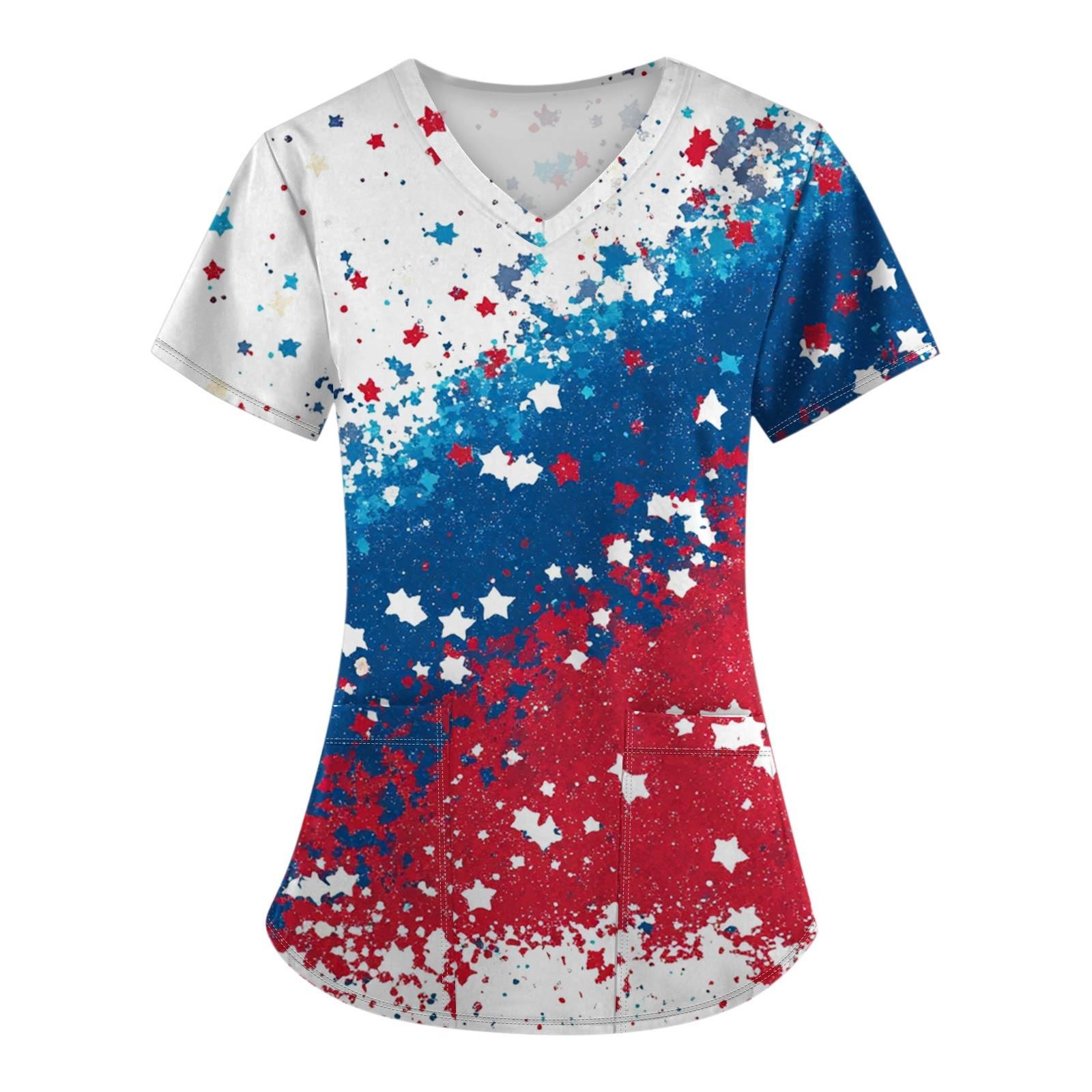 

Women s Fashion Printed Short Sleeve Overalls With Pocket Tops Clothes XXXL синий