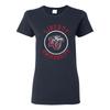 Liberty University Flames Distressed Circle Logo Womens T-Shirt - Navy