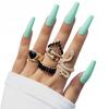 Set von 5 Retro Punk Vintage Goldringen Schlange Herz