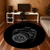 1pc Camera Lens Round Chair Mat Office Area Rug - Non-Slip, Floor Mat for Office, Bedroom, and Indoor Decor P127226
