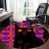 1pc Psychedelic Cat Office Round Area Rug, Indoor Mat Suitable ForOffice, Under Office Chairs Bedroom Living Room Home Decor, Room Deco u04