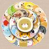 50PCS Cute Animal Face Stickers: Trendy, Waterproof Decorations for Suitcases & Laptops