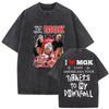 Vintage Washed MGK Lost Americana Tour  Print Tshirts Men Women Harajuku High Quality Fashion Oversized Cotton T Shirt
