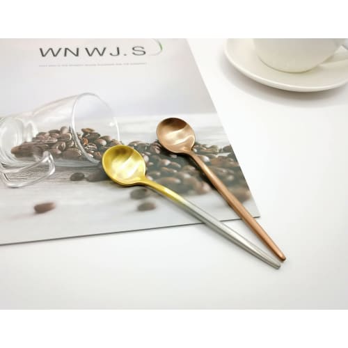 Easytoti 5-Piece Coffee and Tea Spoon Set, 13cm, Stylish and Cute Spoons, 18/8 Stainless Steel, Brushed, Available in Multiple Colors (Rose Gold)