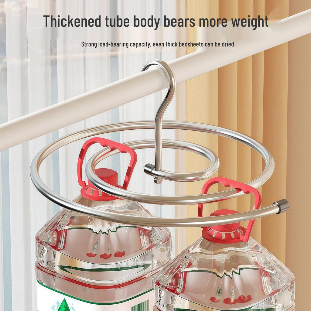Runder Spiral-Wäscheständer für den Balkon - Ideal zum Aufhängen von Bettlaken, Bettbezügen und mehr.
