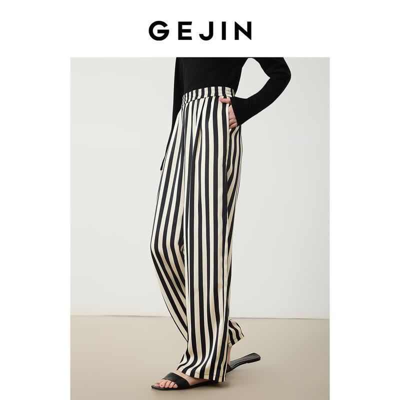 Women s Striped Wide-Leg Casual Pants S