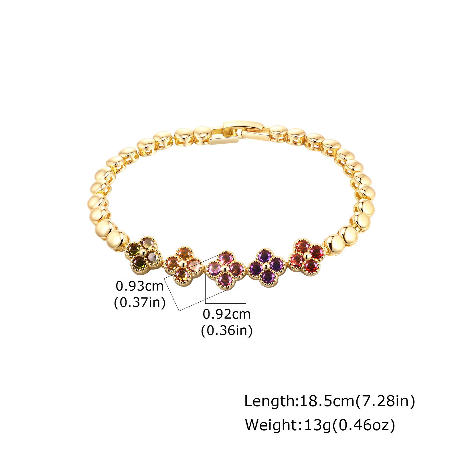 Elegant Luxury Flower Copper Bracelet Women S Color Zircon Multi-Style Jewelry Accessories Bracelet Fashion Pbr-266
