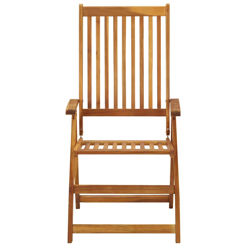 vidaXL Klappstühle, 3er-Set mit Kissen, aus massivem Akazienholz