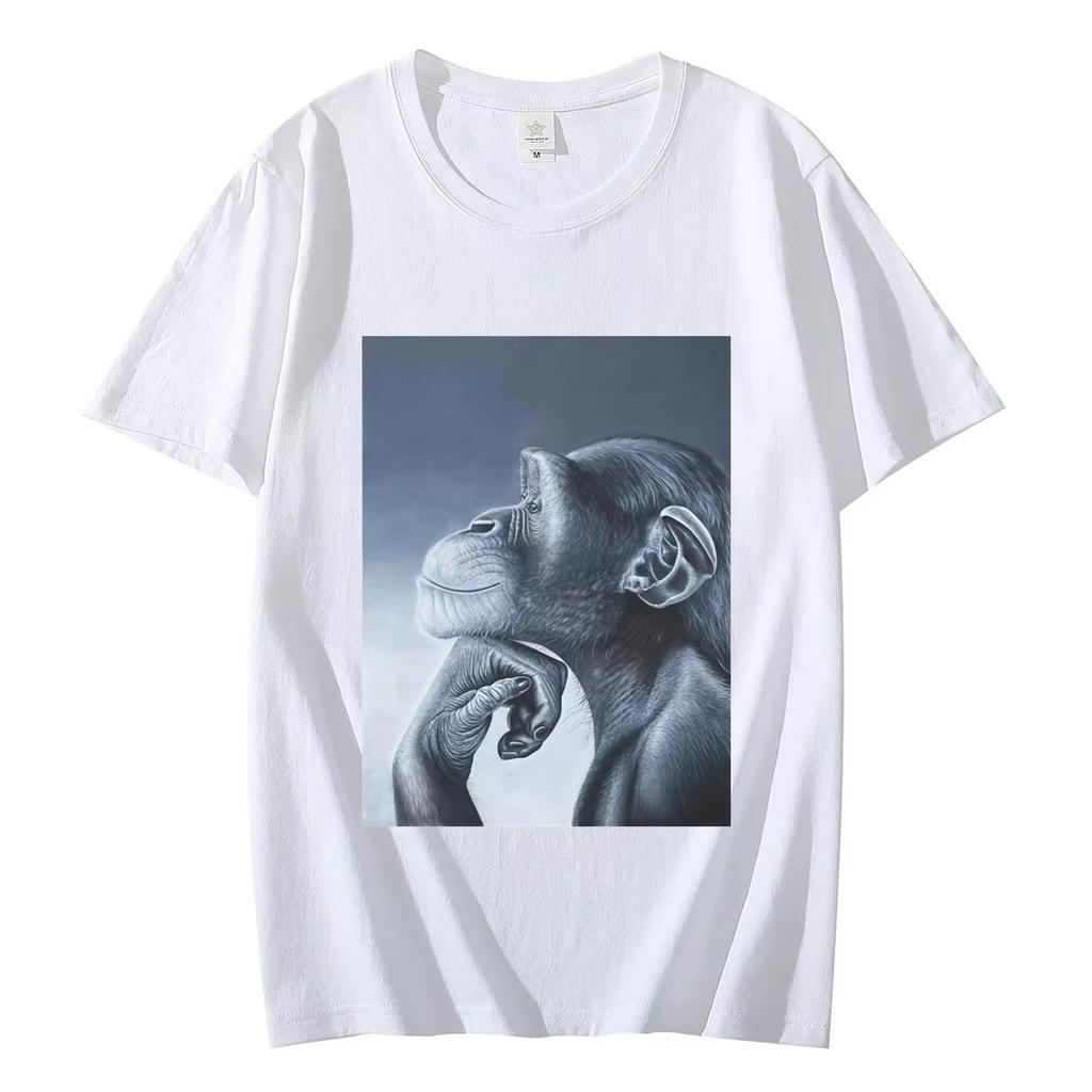Funny Rage Bait Monkey Meme Tshirts Fashion Vintage Short Sleeve Tshirt Men Women Clothing Summer High Quality Cotton T Shirts