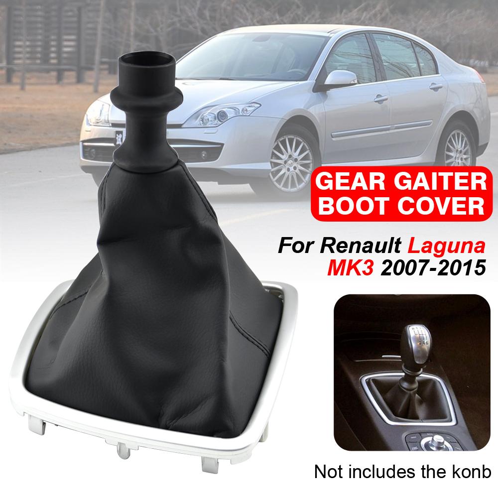 För Renault Laguna III MK3 2008 2009 2010 2011 2012 2013 2014 2015 Läder Växelvred Växelspak Växellådsdamask Stövelfodral