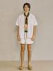Wave Seoul Seersucker Open Collar Shirt White