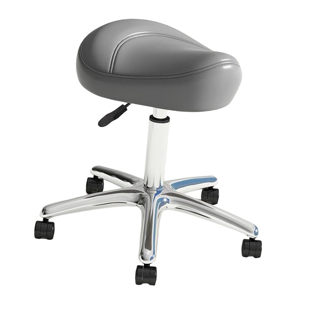 Heavy Duty Swivel Rolling Stool PU Leather Adjustable Chair for Studio Massage Bar Salon Work Station