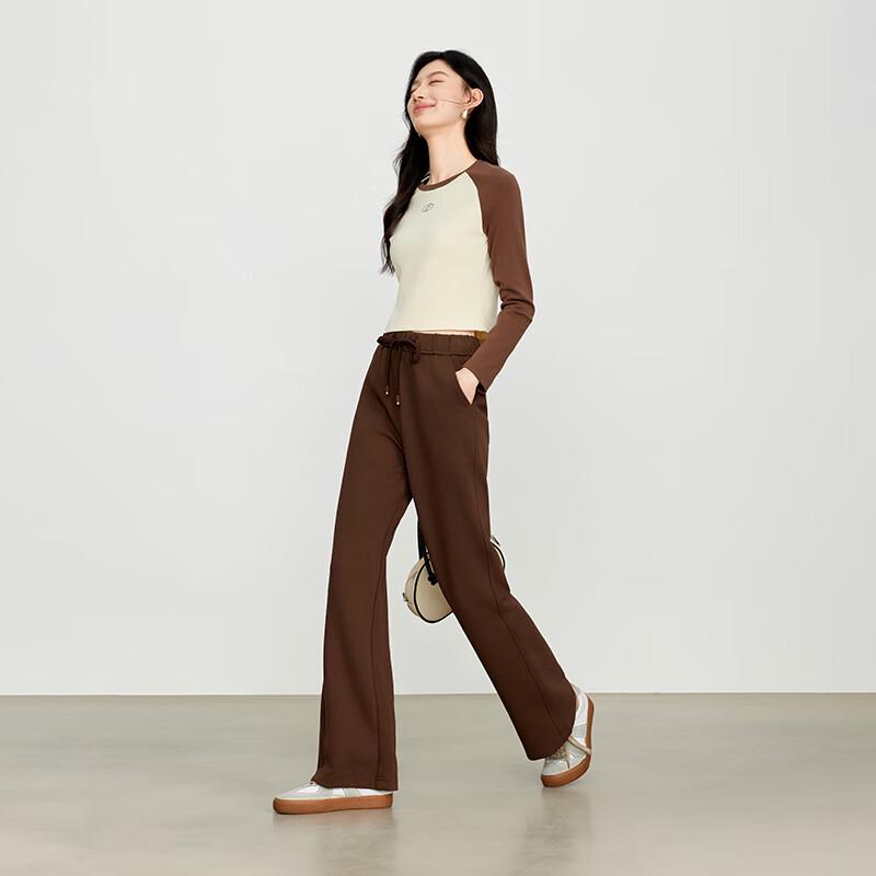 JOY SPEAKER 2025 Spring Draped Relaxed High-Waist Straight-Leg Pants