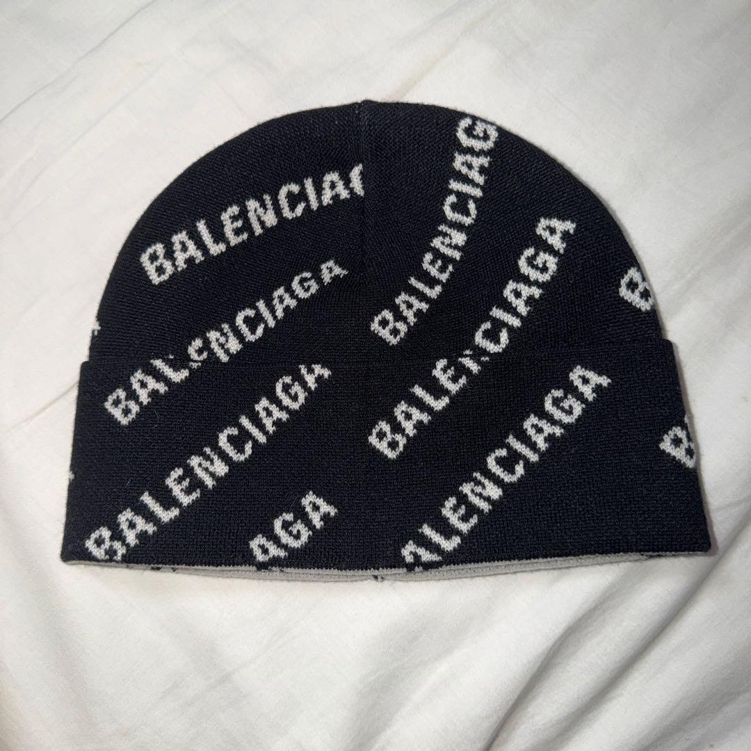 Used BALENCIAGA logo knit hat free size unisex