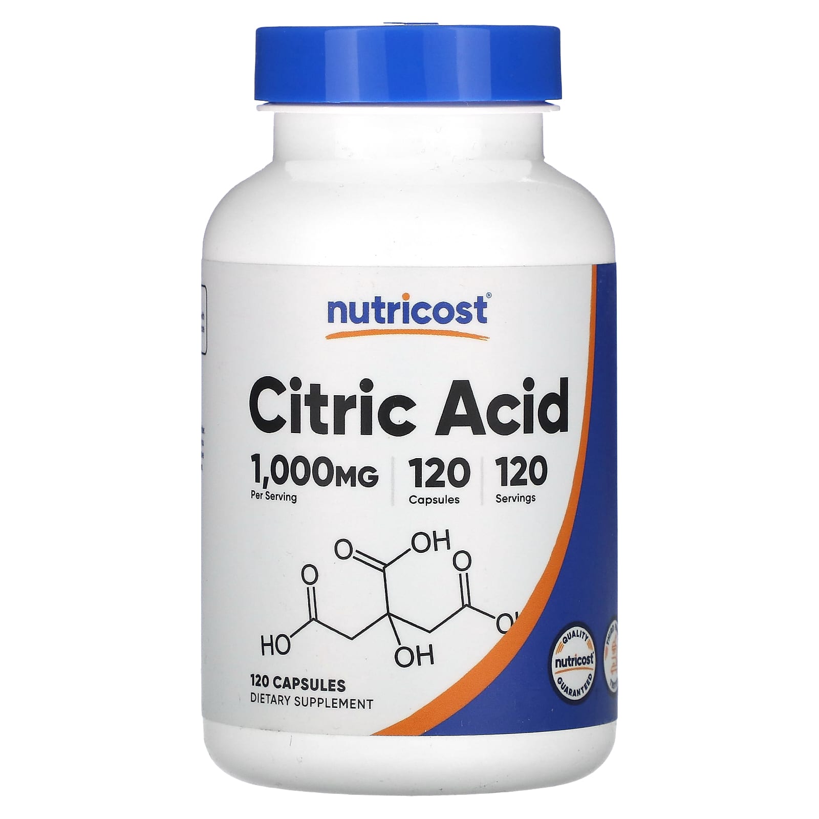 

Citric Acid, 1,000Mg, 120 Capsules