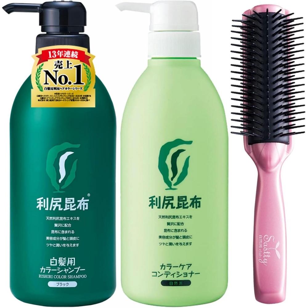 

Sastty Susty [набор большой емкости 500 мл] Rishiri Color Shampoo Black Color Care Conditioner+Miner Ion Brush