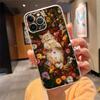 Phone Case For iPhone 17 Pro Max Air 16 15 14 13 Pro Max 15 16 Pro 15Plus Flower Cat Silicone Cover