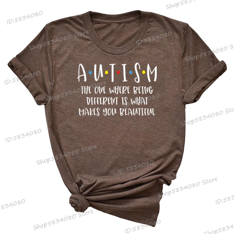 Autism Awareness Shirt Autism Acceptance T Shirt Gift Special Ed Gift Women Crew Neck Short Sleeve Tshirt Neurodiversity Tshirt