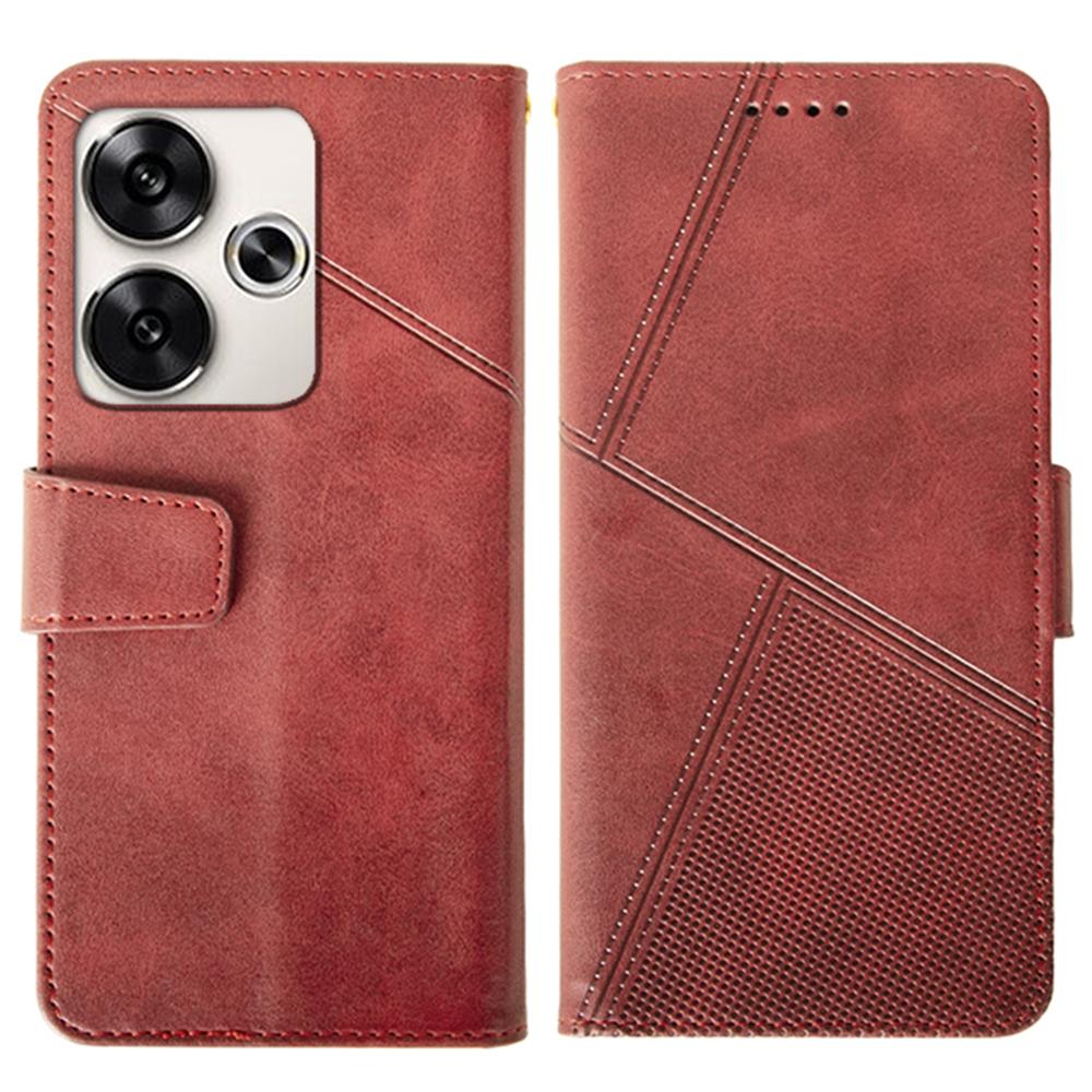 

For Xiaomi Poco F6 5G/Redmi Turbo 3 5G Wallet Case PU Leather Phone Cover Red