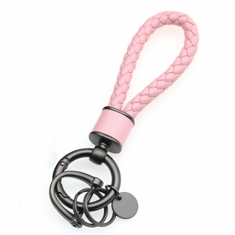 Rockyu Braided Leather Car Keychain for Men and and Perfect Gift for Anniversary or Available in and Pink Plate with Women, Simple, Stylish,