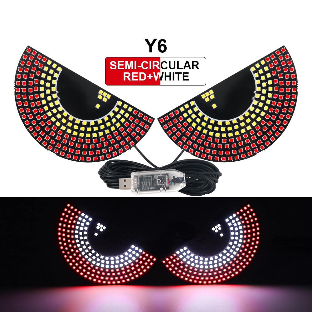 2Pcs Car LED Decorative Light Devil's Eye Strobe USB Red Plug-in Devil Eye Atmosphere Lamp Rear Warning Lamp for Car Windshield