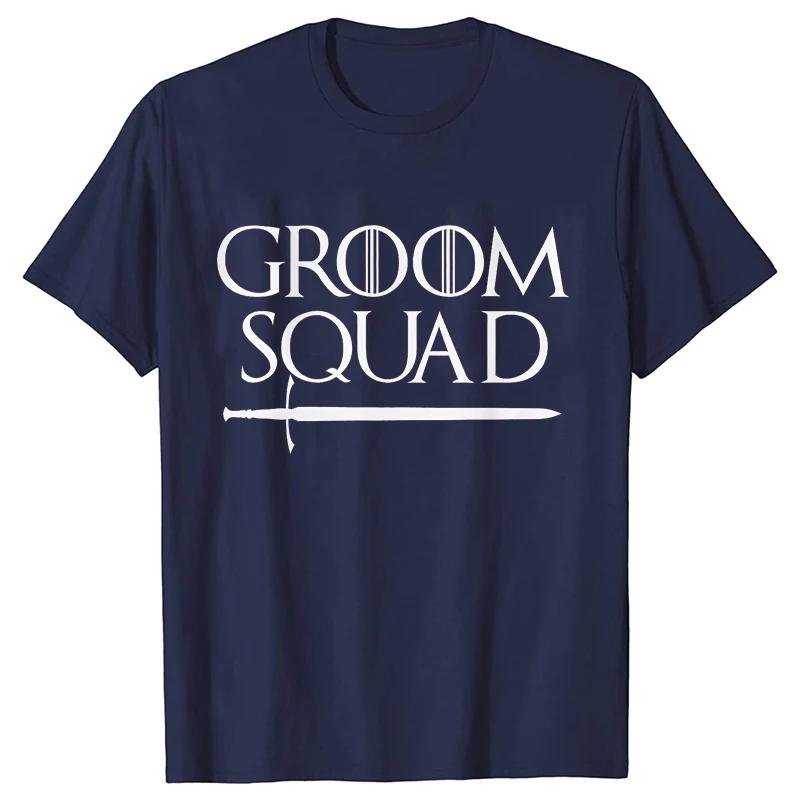 Groom Squad Crew T-Shirts Lustige Junggesellenabschieds-Grafik-Tops Trauzeugen Hochzeitsteam Bräutigam Evg T-Shirt Lässige Harajuku Streetwear