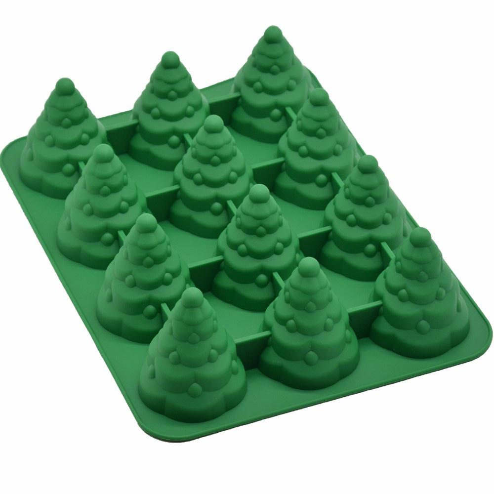 11pcs 3D Christmas Tree Silicone Molds Cake Decorating Tools Bakeware Fandant