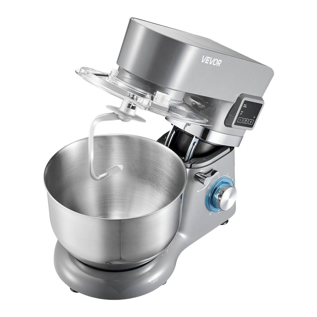 Ice Cream Maker, 1.7 L Capacity, 6-Speed Electric Stand Mixer, with LED Digital Display & Timer, Mixing Paddle, Dough Hook, Splash Guard, for Homemade