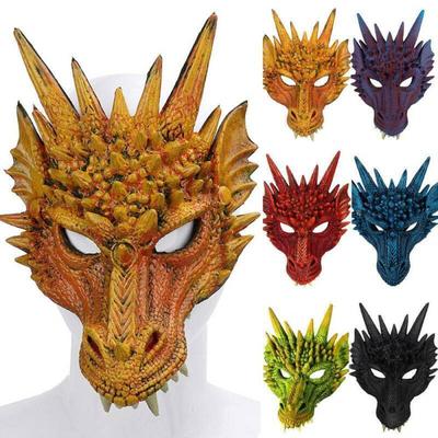 3D zvířecí dračí maska ​​na karnevalovou párty Halloweenské rekvizity Horor Halloween drak Standardní dospělá jedinečná sochařská novoroční párty