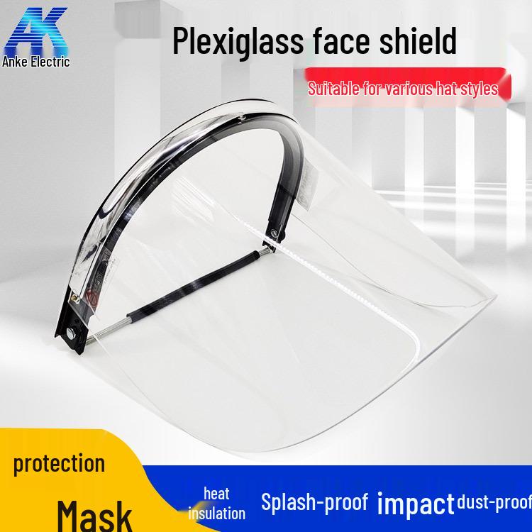 Transparent Electric Welding Face Mask with Helmet - Organic Glass Shield for Splash Protection