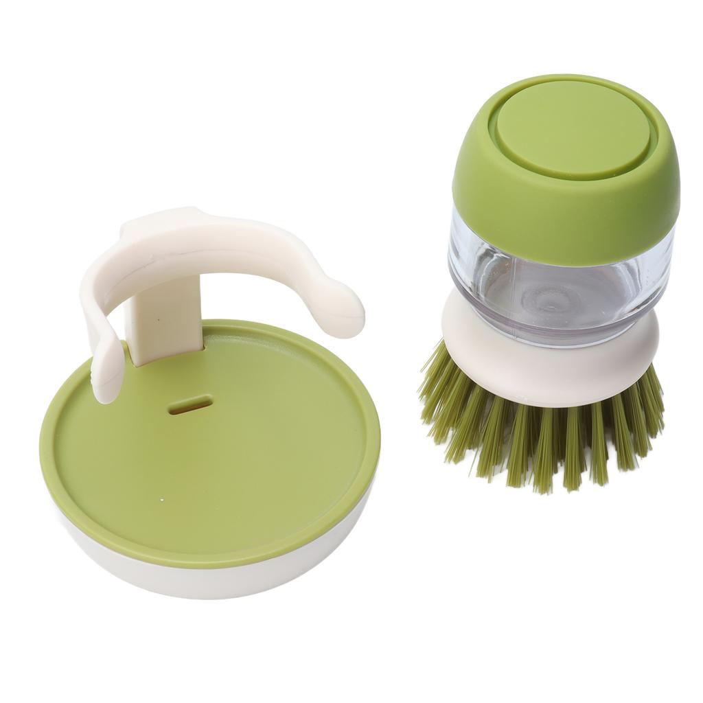 Soap Dispensing Palm Brush Hand Held Soap Dispensing Palm Brush Storage Set for Dishes Pots Pans Kitchen Sink Cleaning