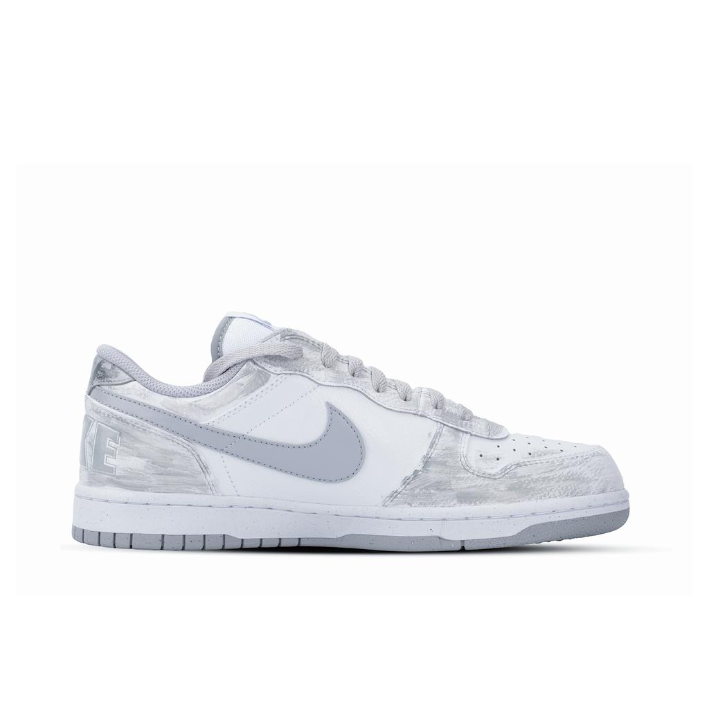 Nike Big Waveband, Monster Lab Low Top Skateboard Shoes Men's Gray White 355152-106(Team445-)