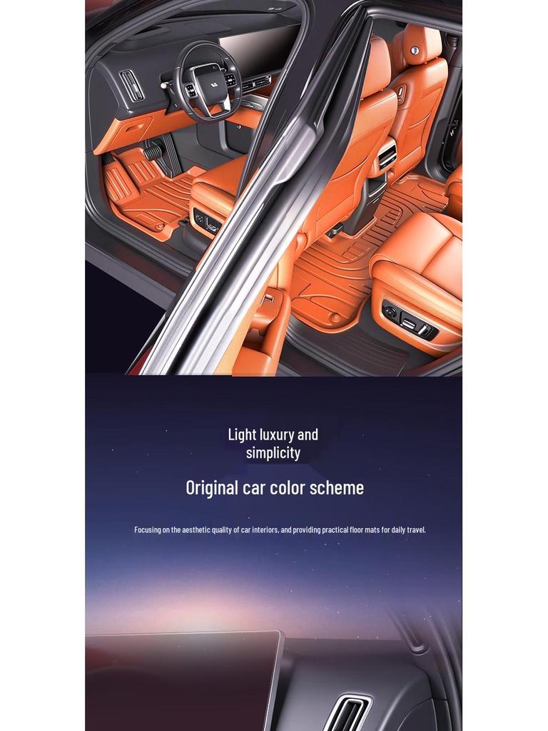 Original Car Color TPE Orange Floor Mats for Ideal L8 - Authentic Interior Decoration Accessories, New Look