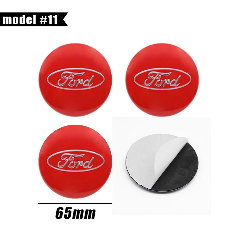 Car Sticker Hot For Ford 4Pcs 56/60/65mm Car Wheel Stickers Center Hub Cap Car Emblem Badge Decal For Ford Focus Fiesta Ranger M