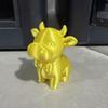 Yousheng 3D Printed Cow Figurine with Bow Tie, Cute Calf Statue, Minimalist Animal Model, Smiling Cow Ornament for Home Office Decor Gift