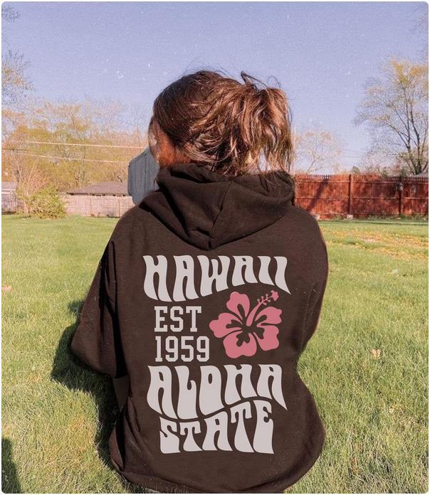 

Толстовка Aesthetic Hawaii Hoodie Aloha State 5XL кофейный