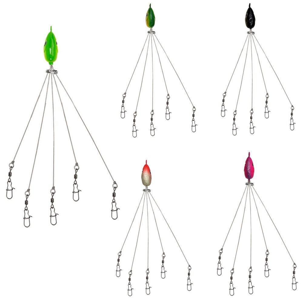 5PCS Stainless Steel Umbrella Fishing Lures 5 Arms Umbrella Rig Fishing Lure Trout Perch Walleye