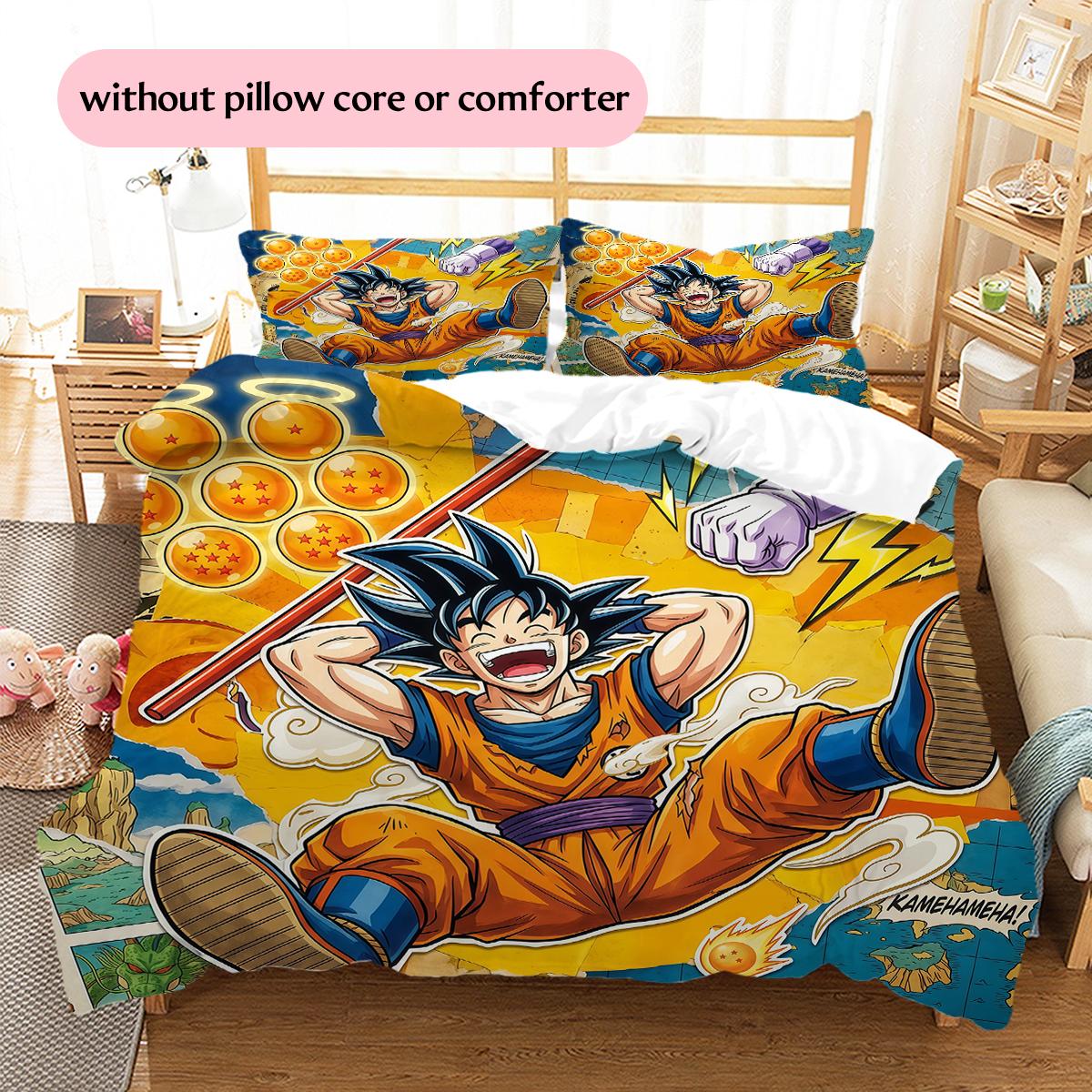 

Spliced Dragon Ball Characters Pattern Bedding Quilt Set Home Decoration Gift (1 * duvet cover + 2 * pillowcase without core) 135x200cm