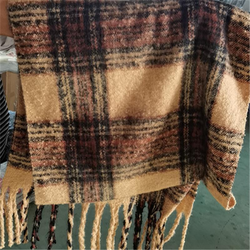 Long Plaid Scarf Women's Autumn and Winter Korean Atmosphere Tassel Shawl Fashionable Versatile Thickened Warm Scarf