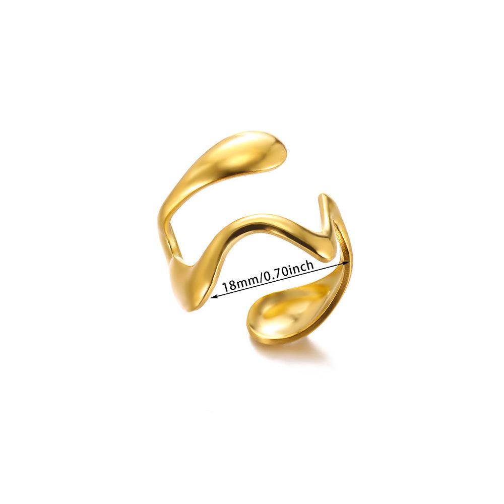 18K Gold-Plated Minimalist Open Ring for Women - European & American Fashion