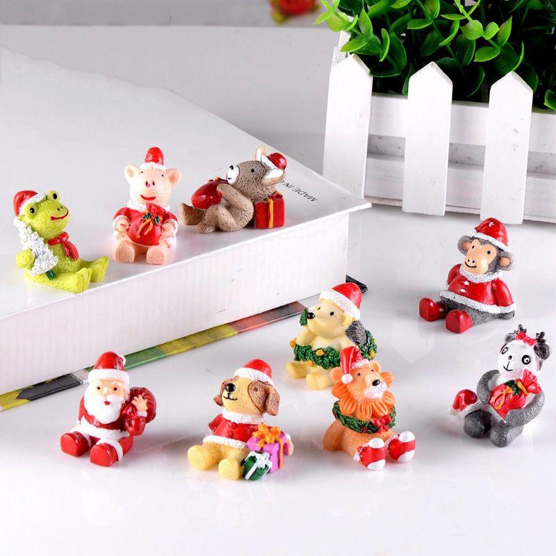 Adorable Diy Christmas Animal Resin Mini Landscape Decorations For Home Gardens