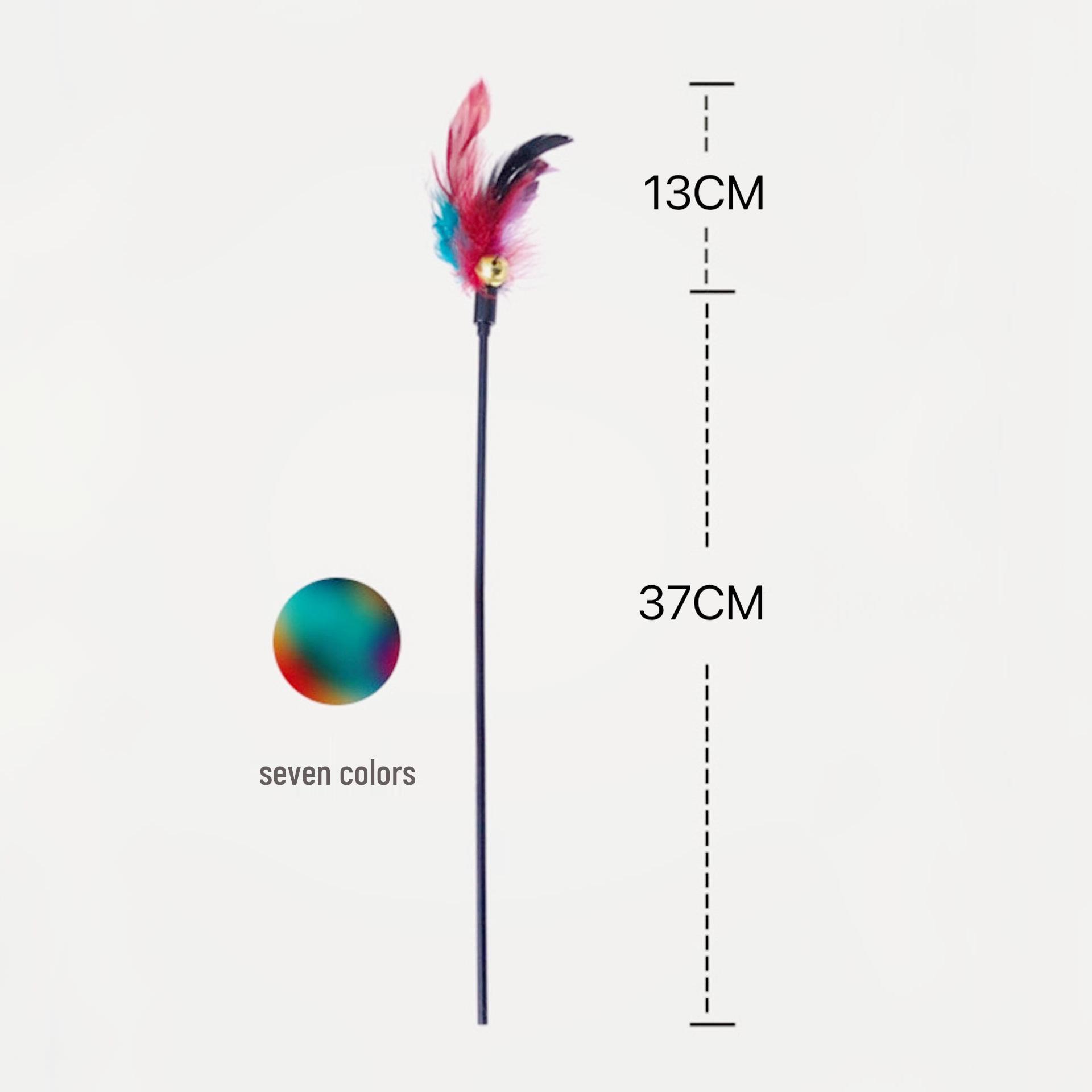 50cm Cat Teaser Toy with Bell & Feather