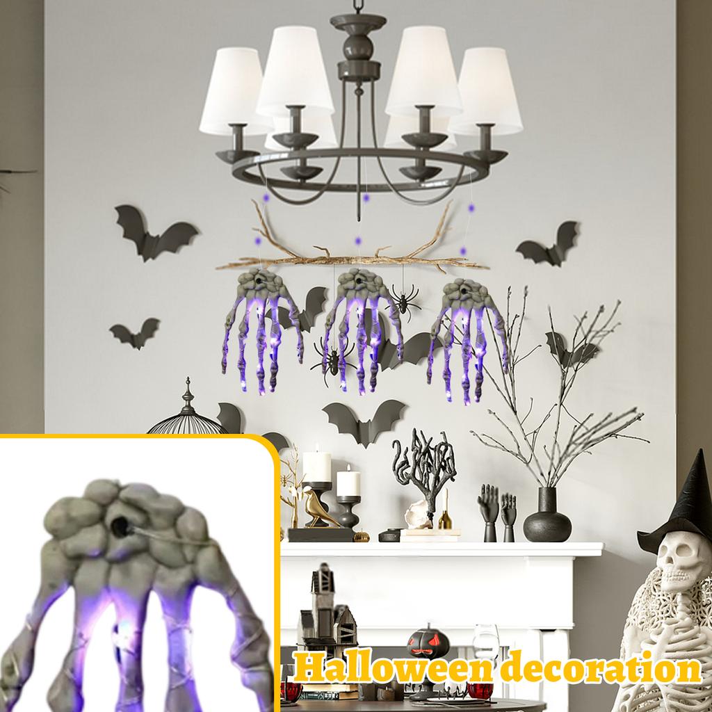 Purple Claw/ String Lights Plastic Skeleton Hand Design With Glowing Purple Effect Halloween Decorations
