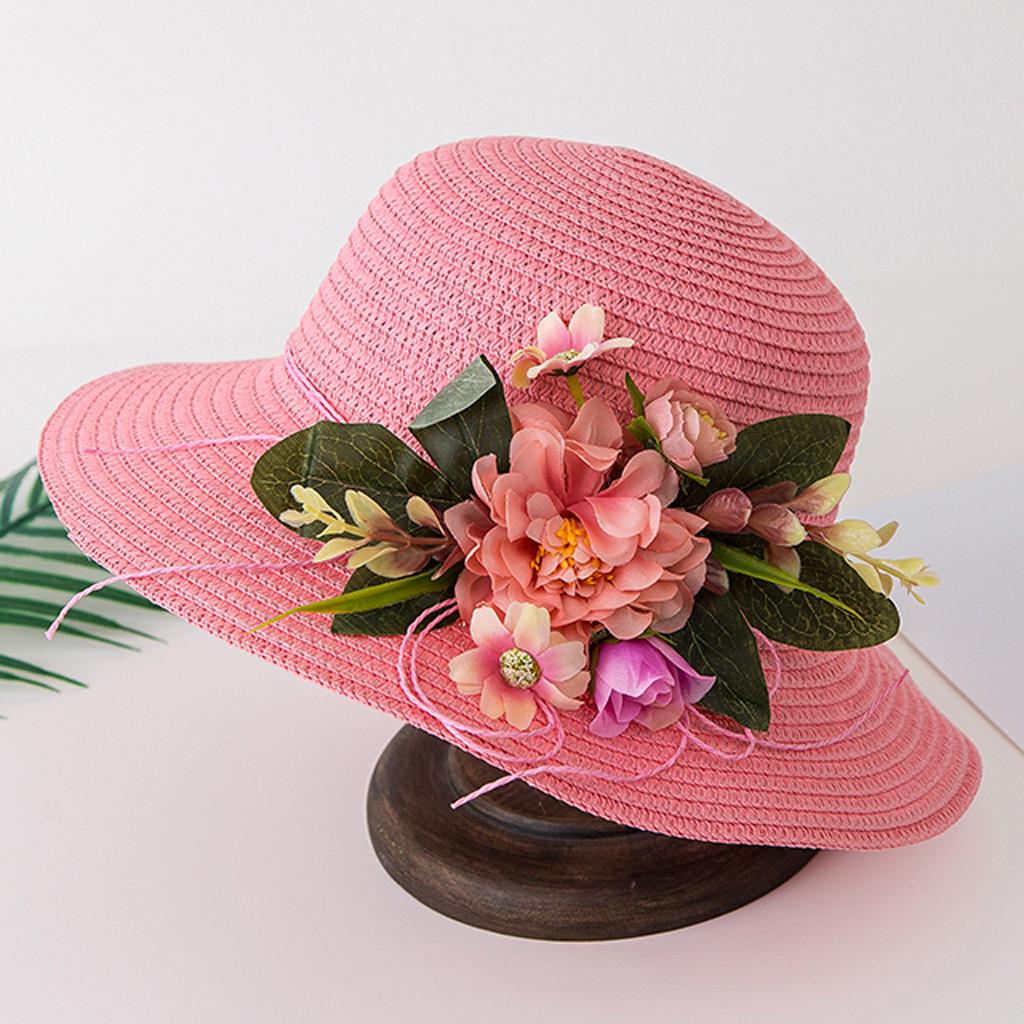 💰Kjøp Summer Baby Flower Breathable Hat Straw Sun Hat Kids Hat Boy