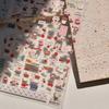 Cute Animals Bear Dog Cake Sweet Cherry Grid Bowknot Star Line Fruit Relief Self Adhesive Nail Art Stickers 5D Manicure Decals