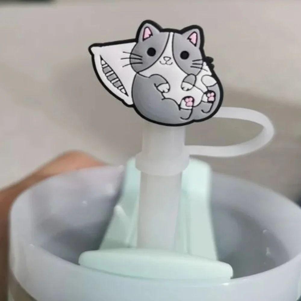 8/10mm Straw Topper Dustproof Straw Tips Cat Series Straw Cover Cap Airtight