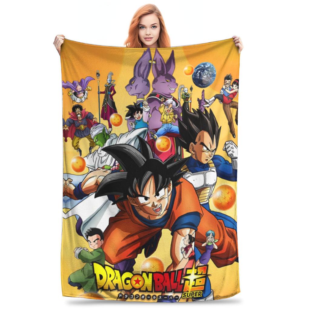 Dragon Ball Z Flannel Throw Blankets Japan Cartoon Blanket for Bedding Car Super Warm Bedspread