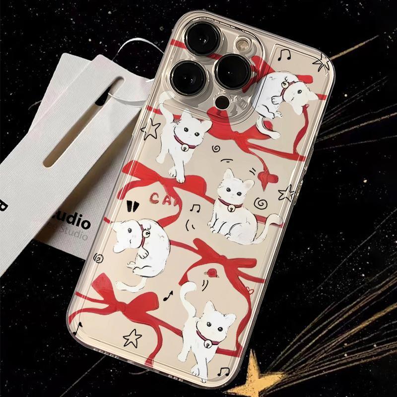 

Red Bowknot Transparent Phone Case for Apple 17 Pro Max & 15 Pro iPhone XR