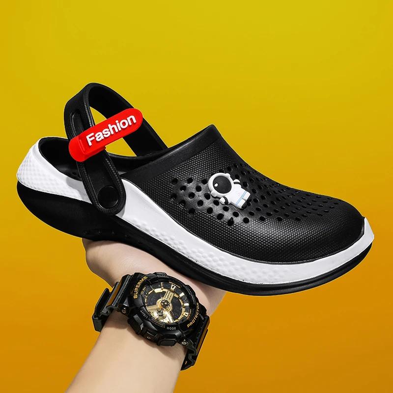 

Уличные мужские сандалии, дышащие легкие, мягкие мужские тапочки из ЭВА, модная мужская садовая обувь, сабо, пляжная повседневная обувь для пар 36